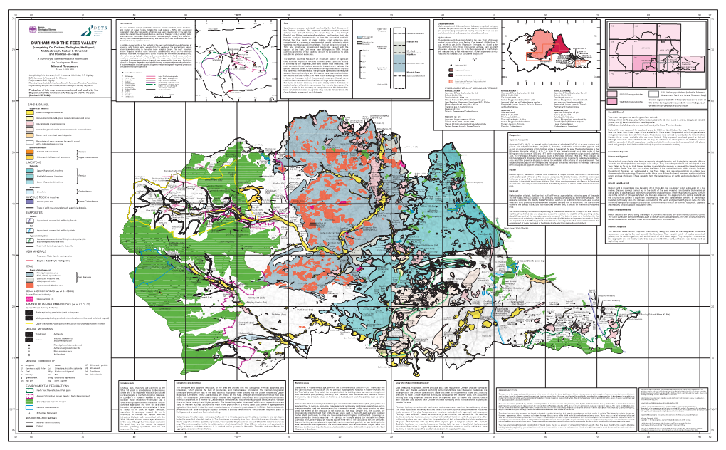 Mineral Resources Map for Durham and the Tees Valley