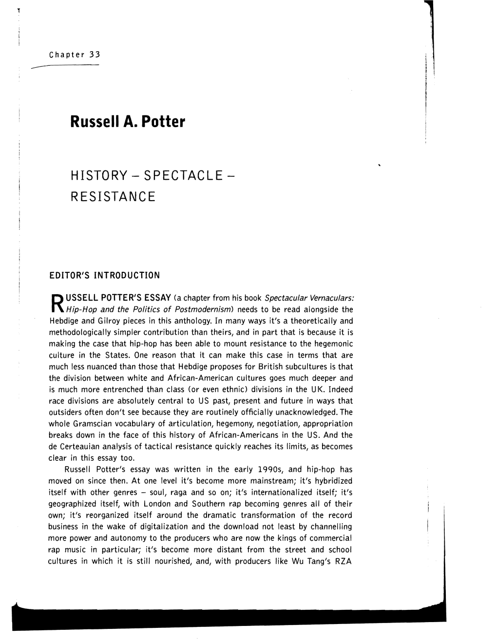 Russell A. Potter HISTORY