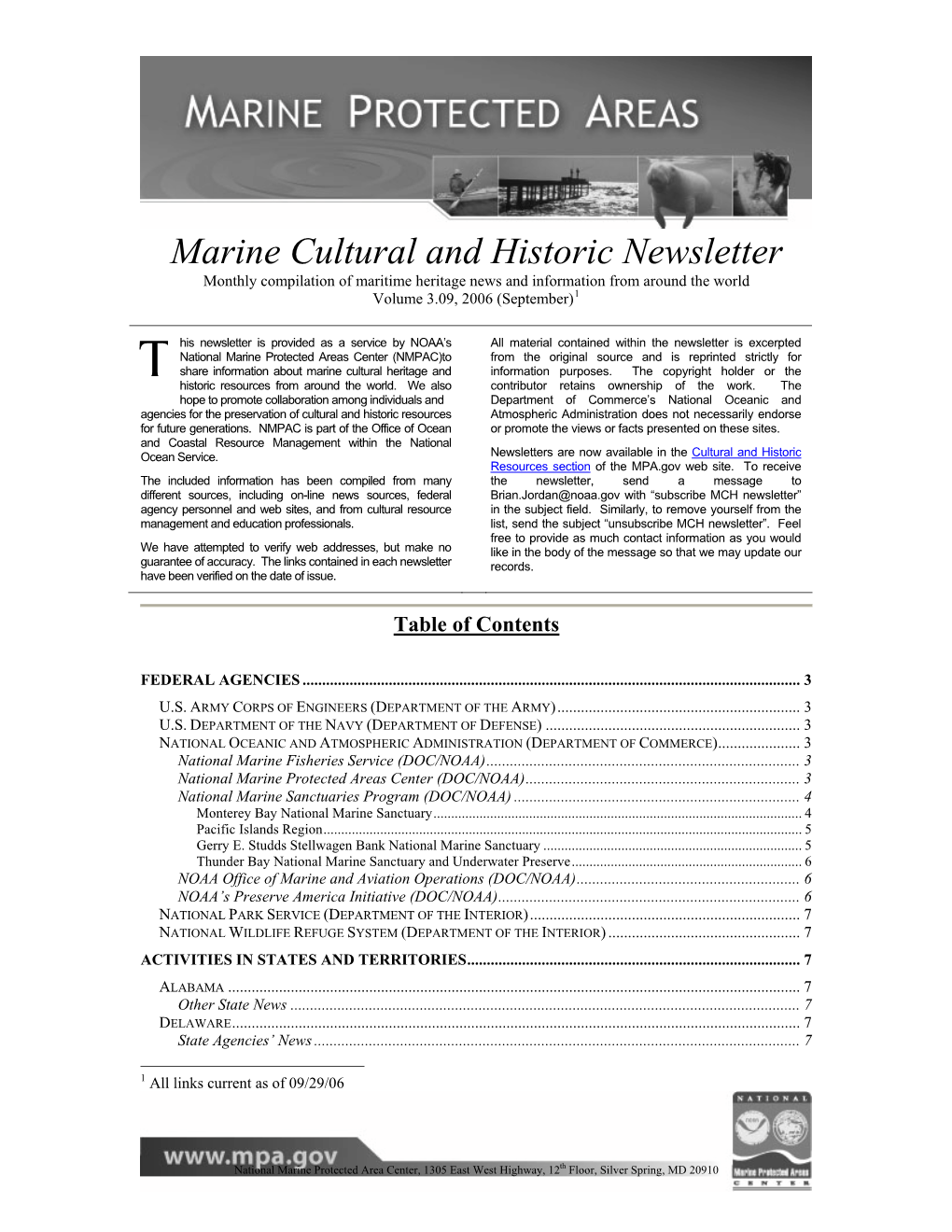 Marine Cultural and Historic Newsletter Vol 3(9)