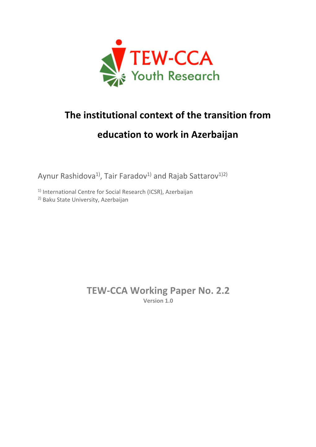 The Institutional Context of the Transition from Education to Work in Azerbaijan