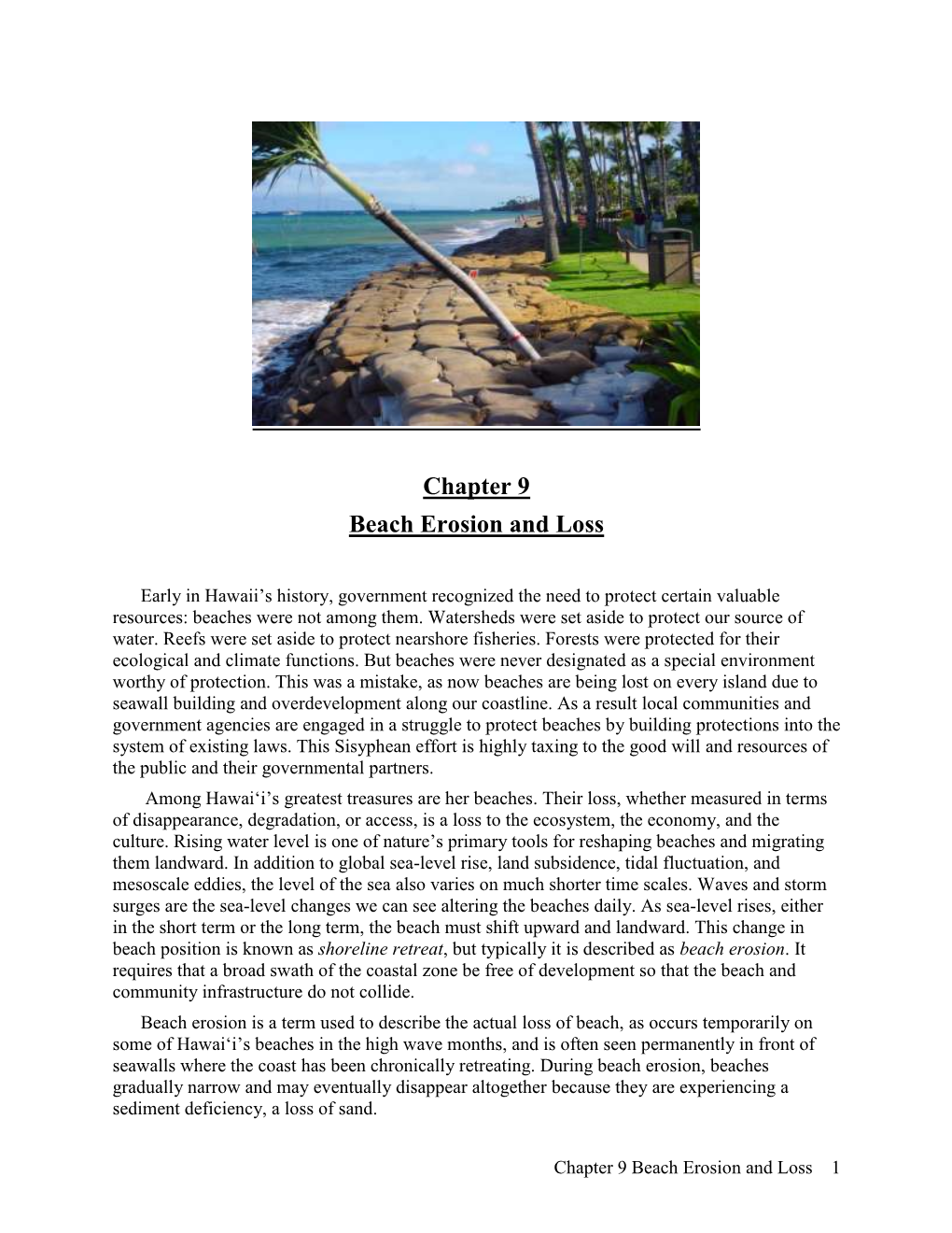 Chapter 9 Beach Erosion and Loss