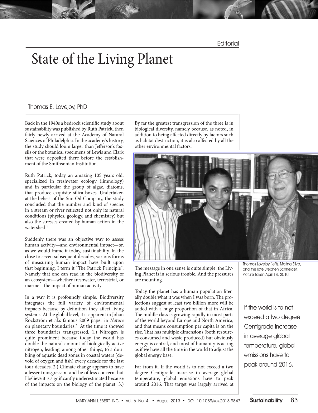 State of the Living Planet