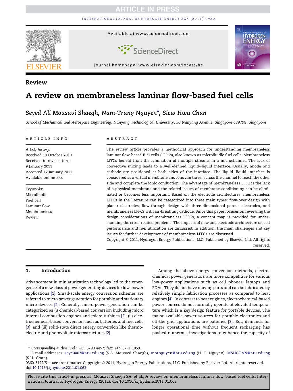 A Review on Membraneless Laminar Flow-Based Fuel Cells