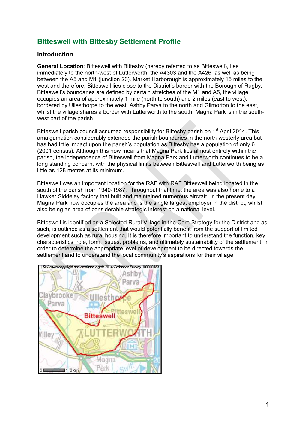 Bitteswell with Bittesby Settlement Profile Introduction