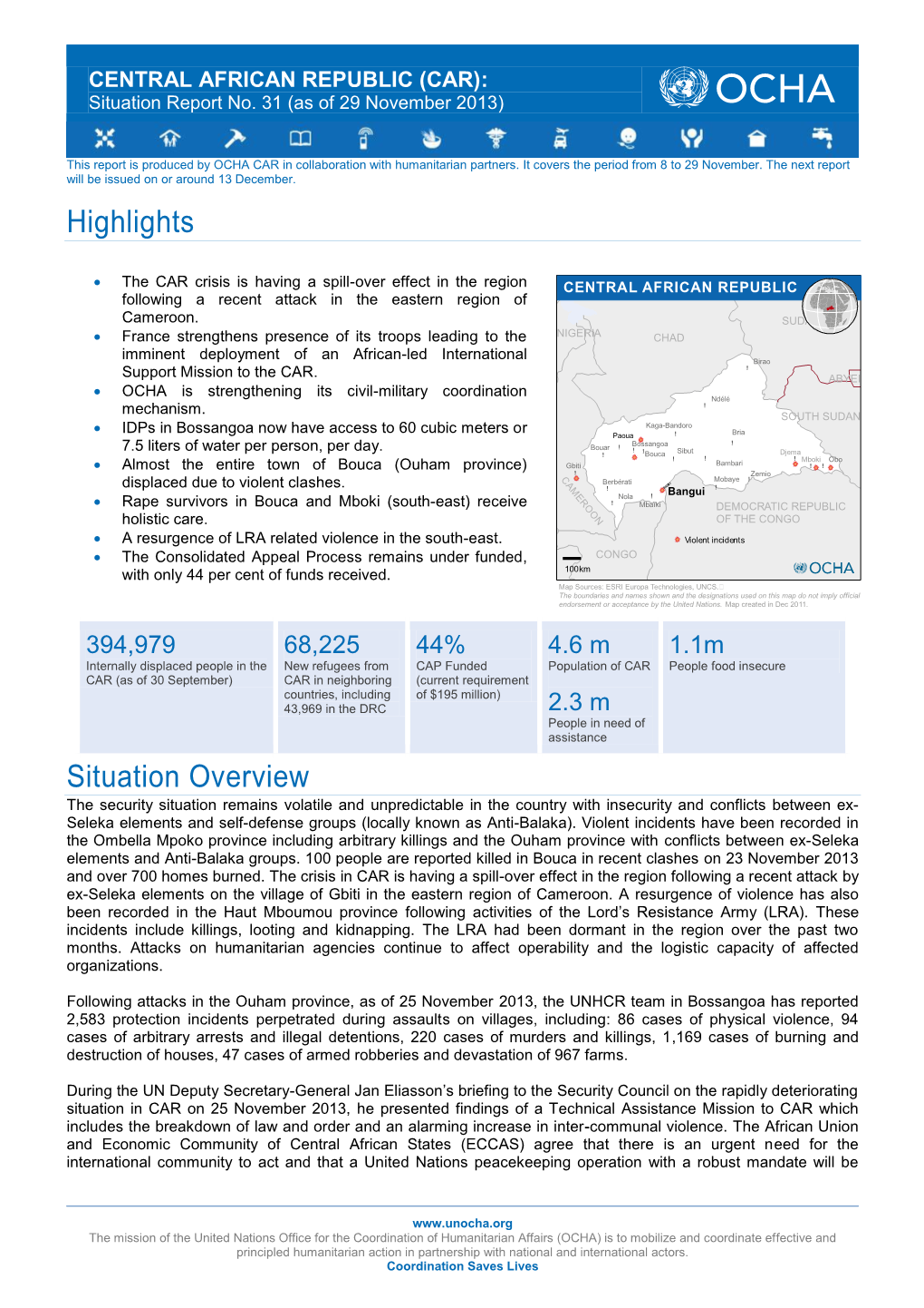 Central African Republic Situation Report No 31.Pdf