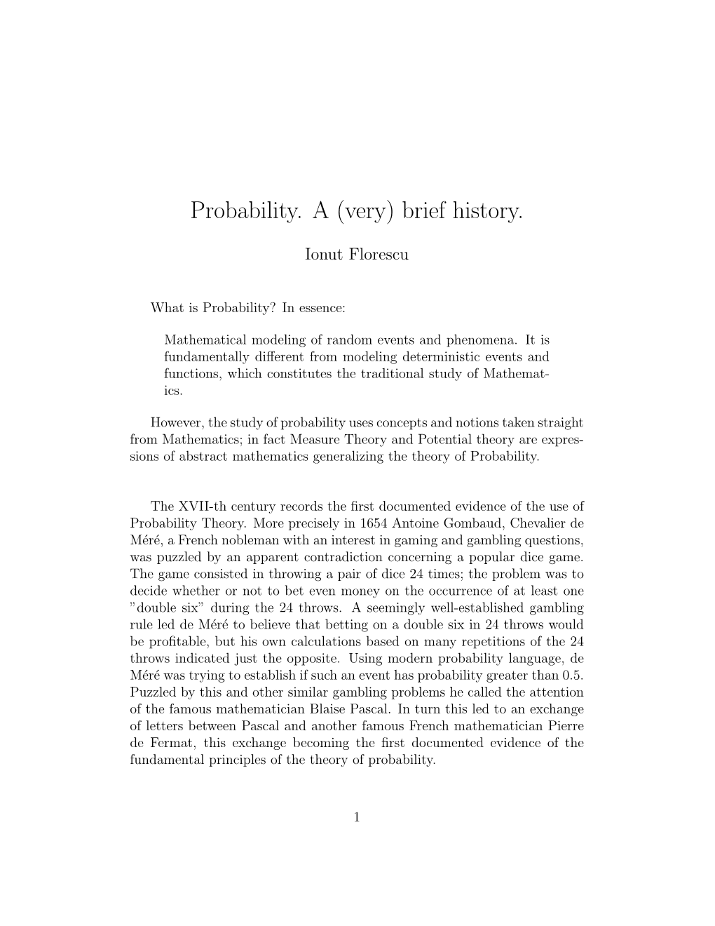 Probability History