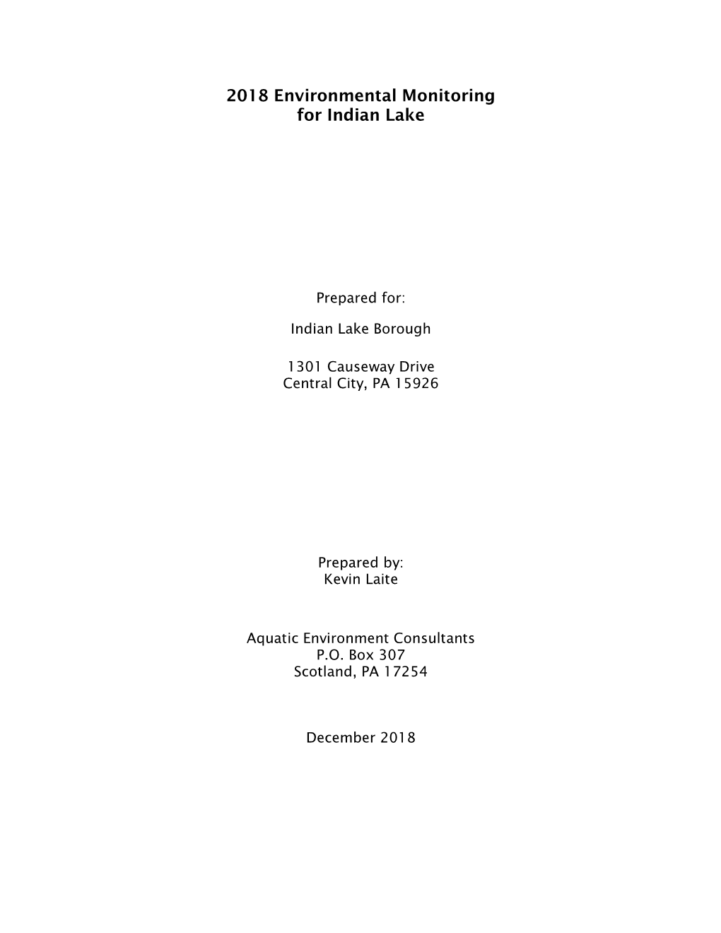 Indian Lake Monitoring Data 9-14