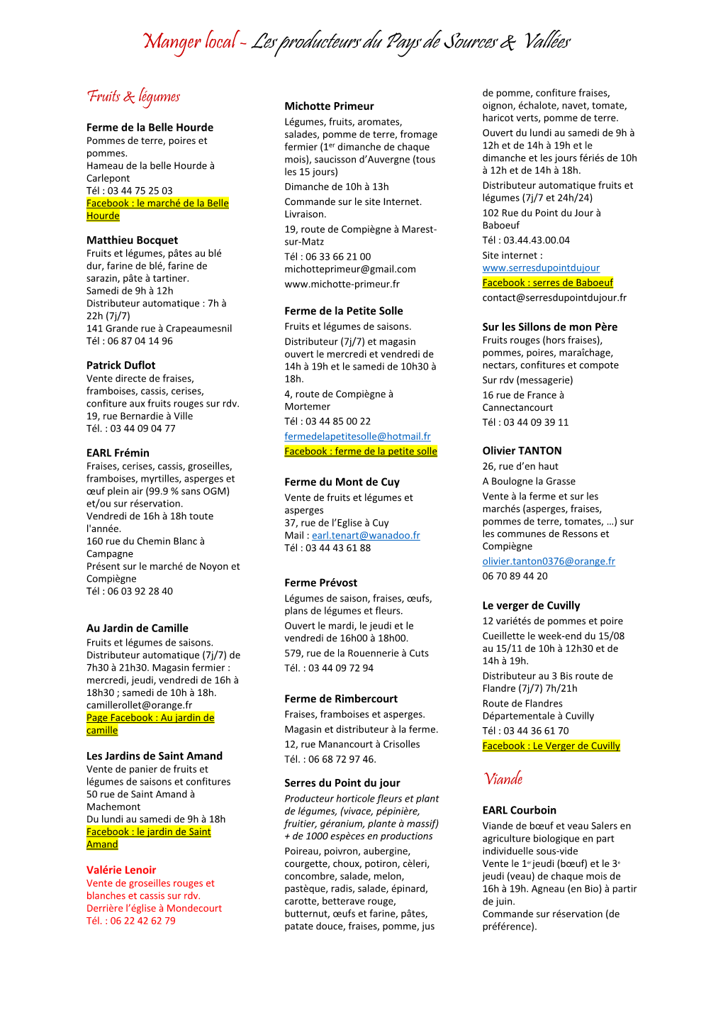 Les Producteurs Du Pays De Sources & Vallées