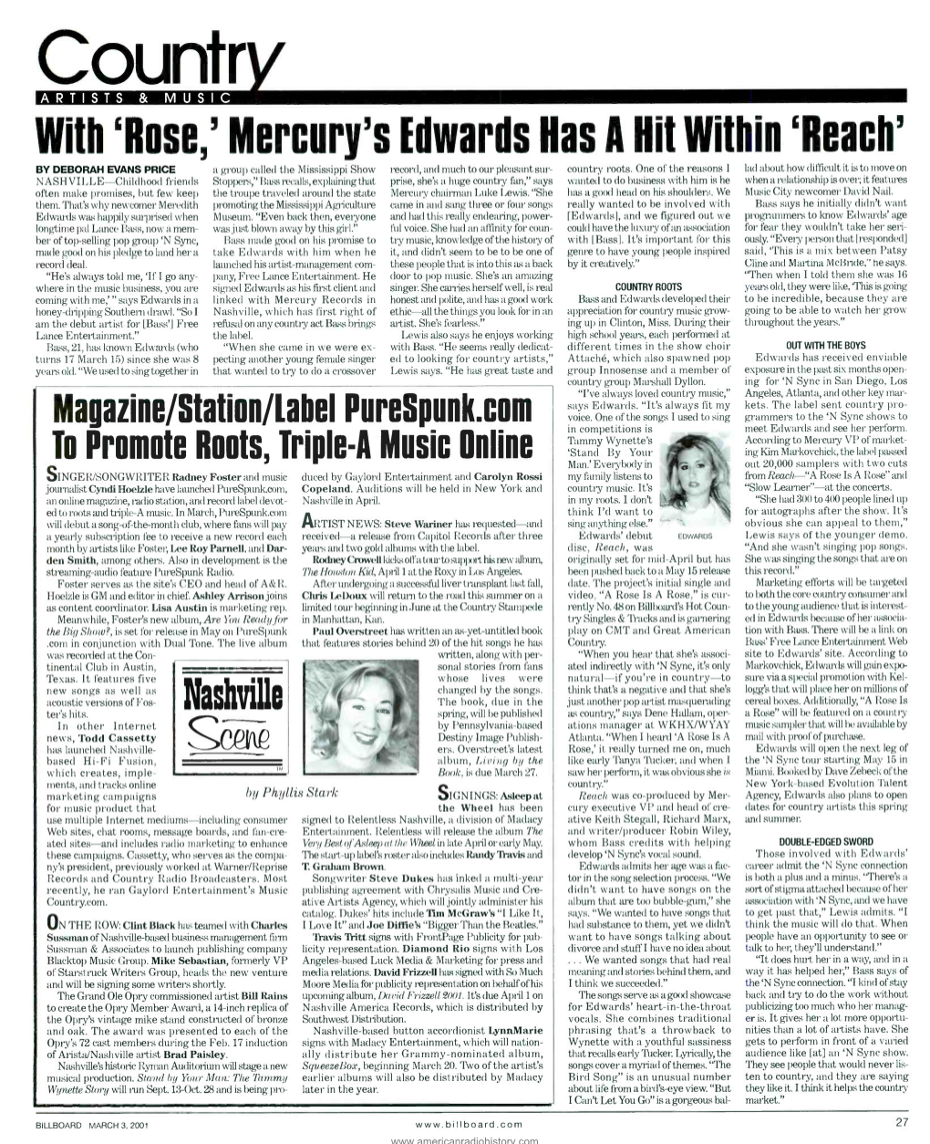 With `Rose,' Mercury's Edwards Has a Hit Within `Reach' by DEBORAH EVANS PRICE a Group Called the Mississippi Show Record, and Much to Our Pleasant Sur- Country Roots