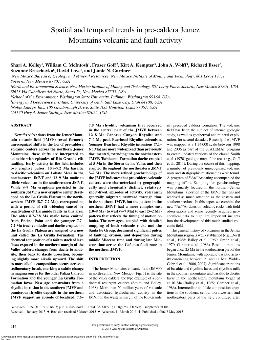 Spatial and Temporal Trends in Pre-Caldera Jemez Mountains Volcanic and Fault Activity