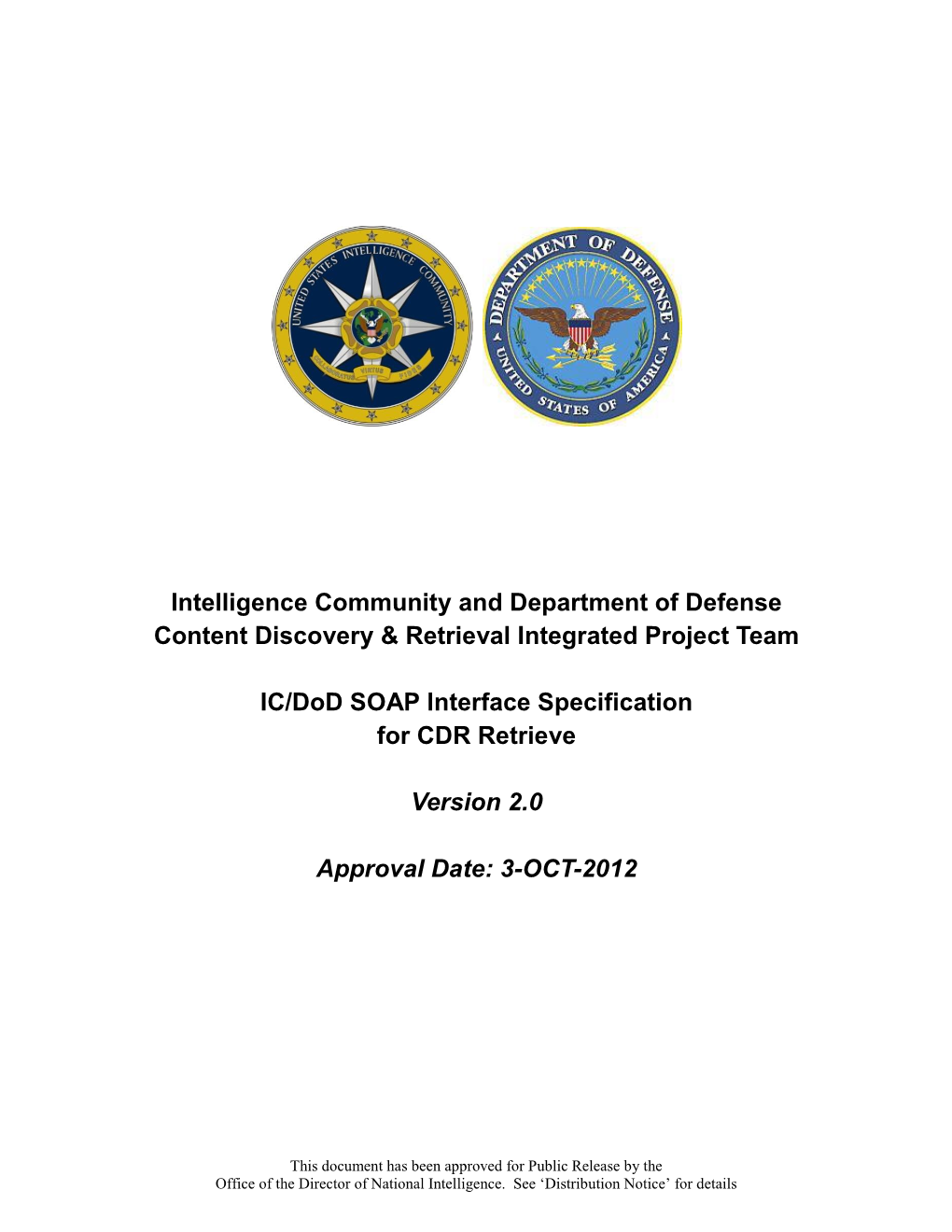 IC-Dod SOAP Interface Specification for CDR Retrieve