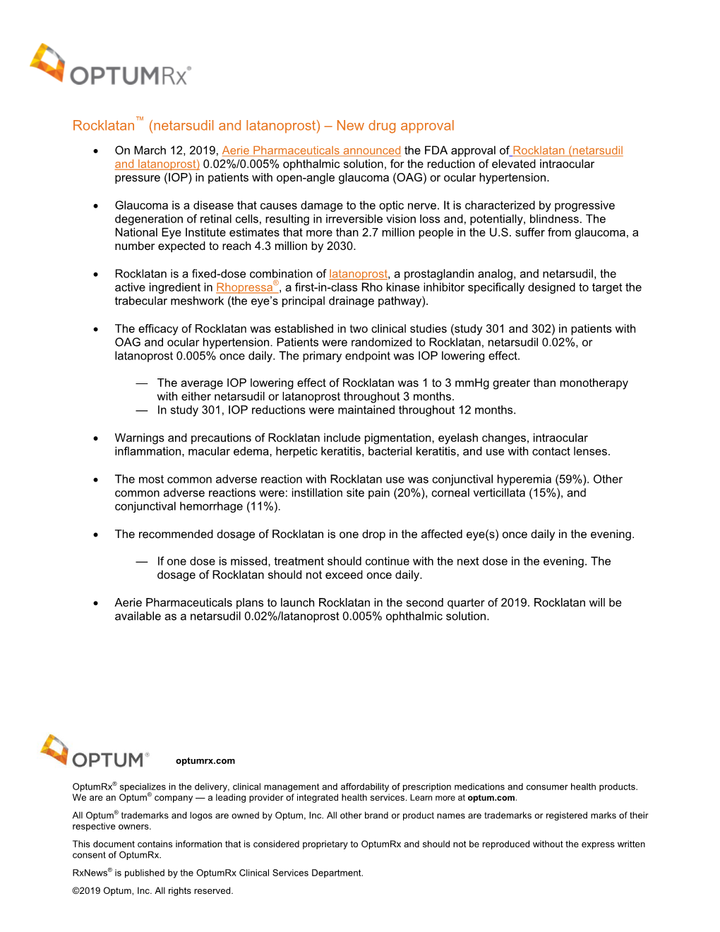 Rocklatan (Netarsudil and Latanoprost) – New Drug Approval