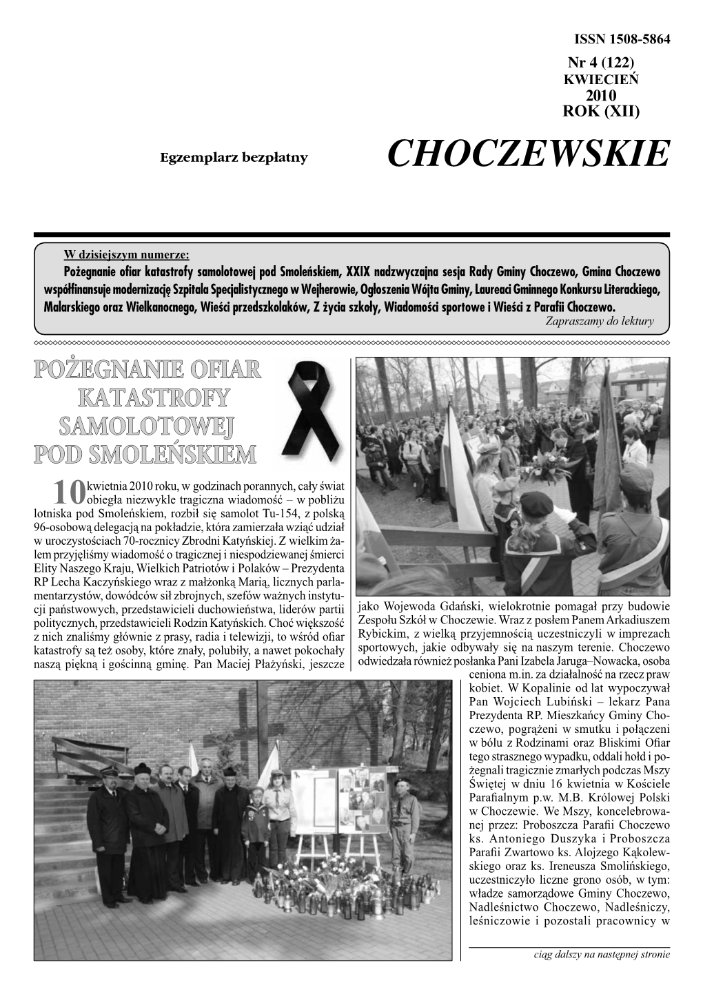 Wieści Choczewskie Nr 4 (122) KWIECIEŃ 2010 ISSN 1508-5864S