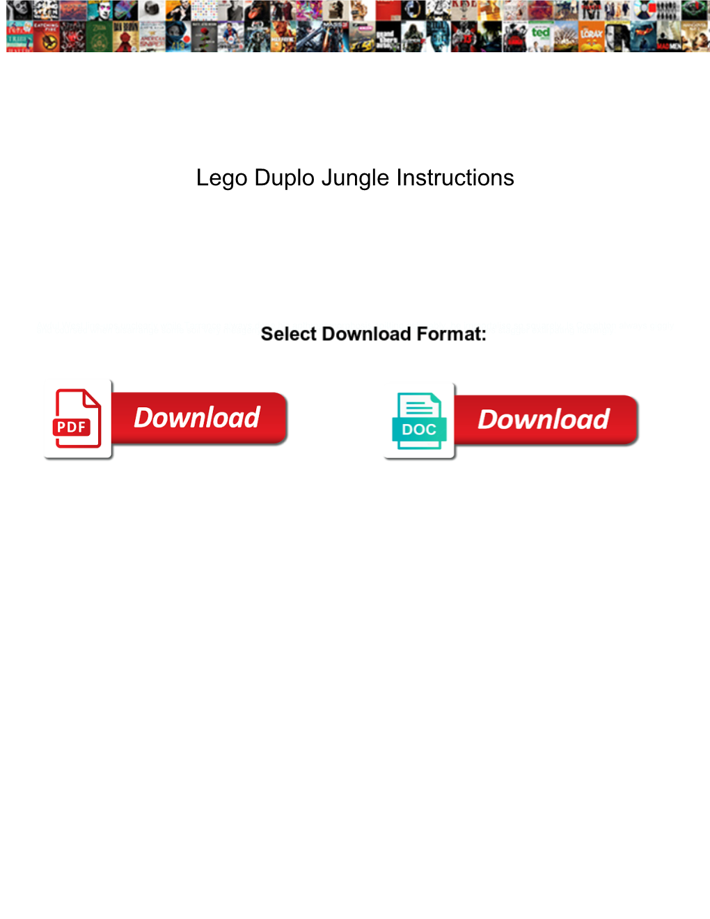 Lego Duplo Jungle Instructions