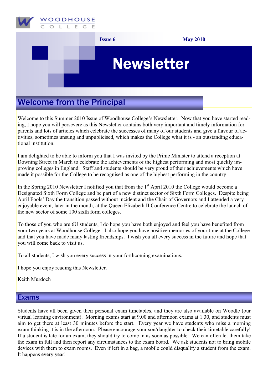 Newsletter May 2010