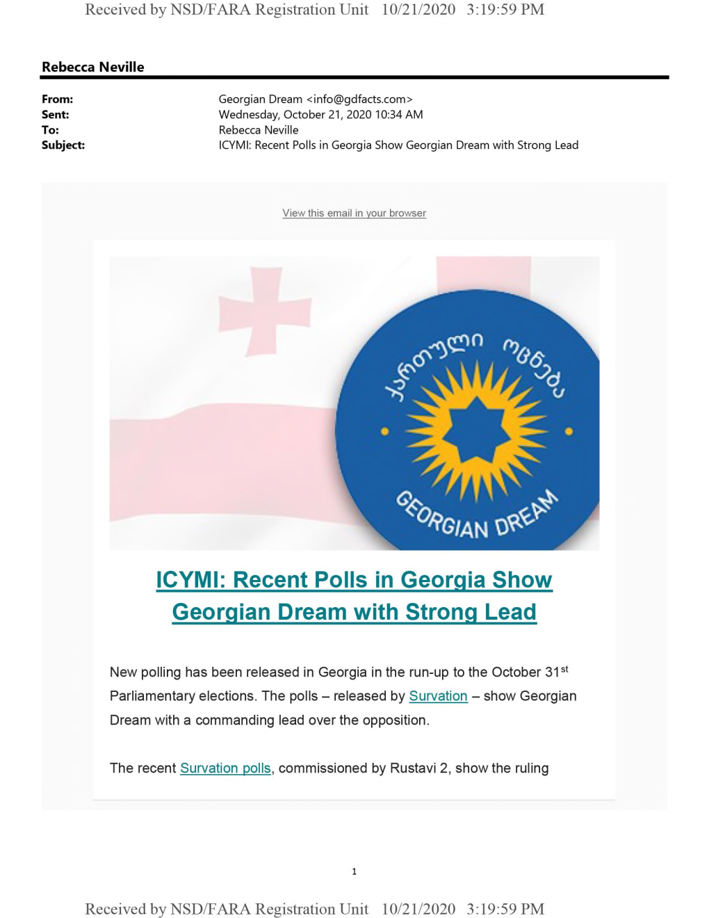 Gi ICYMI: Recent Polls in Georgia Show Georgian Dream with Strong Lead