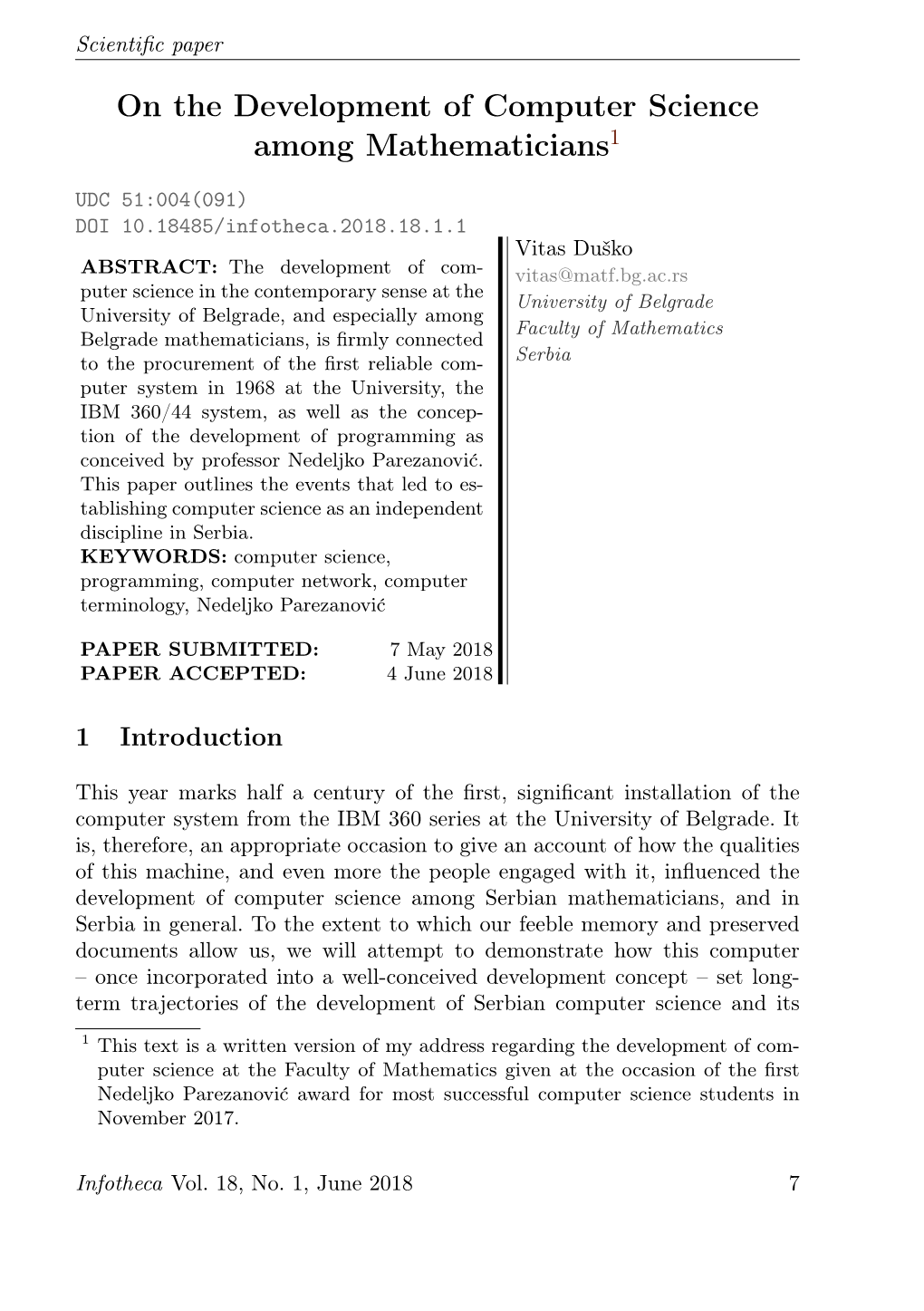 On the Development of Computer Science Among Mathematicians1