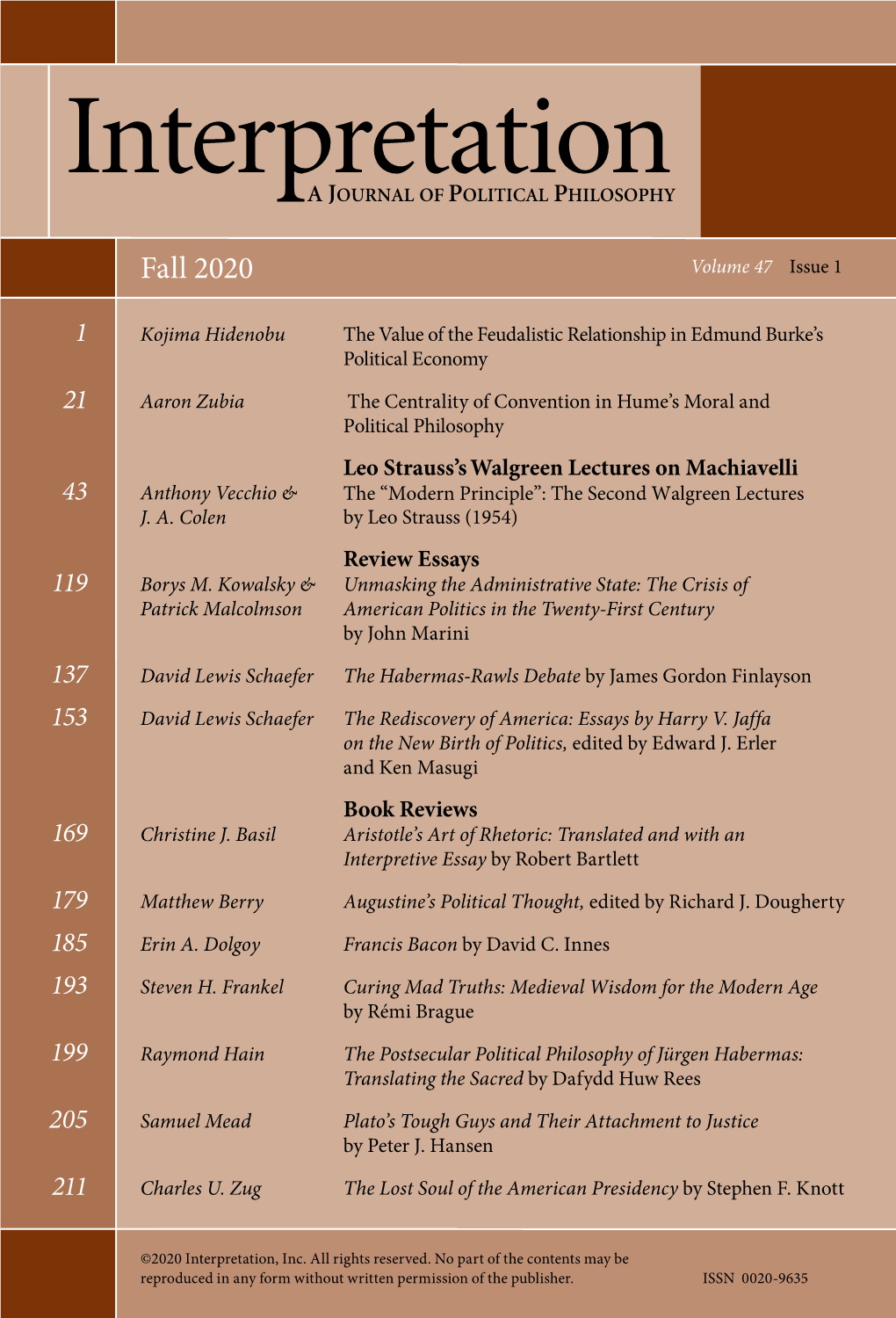 Fall 2020 Volume 47 Issue 1