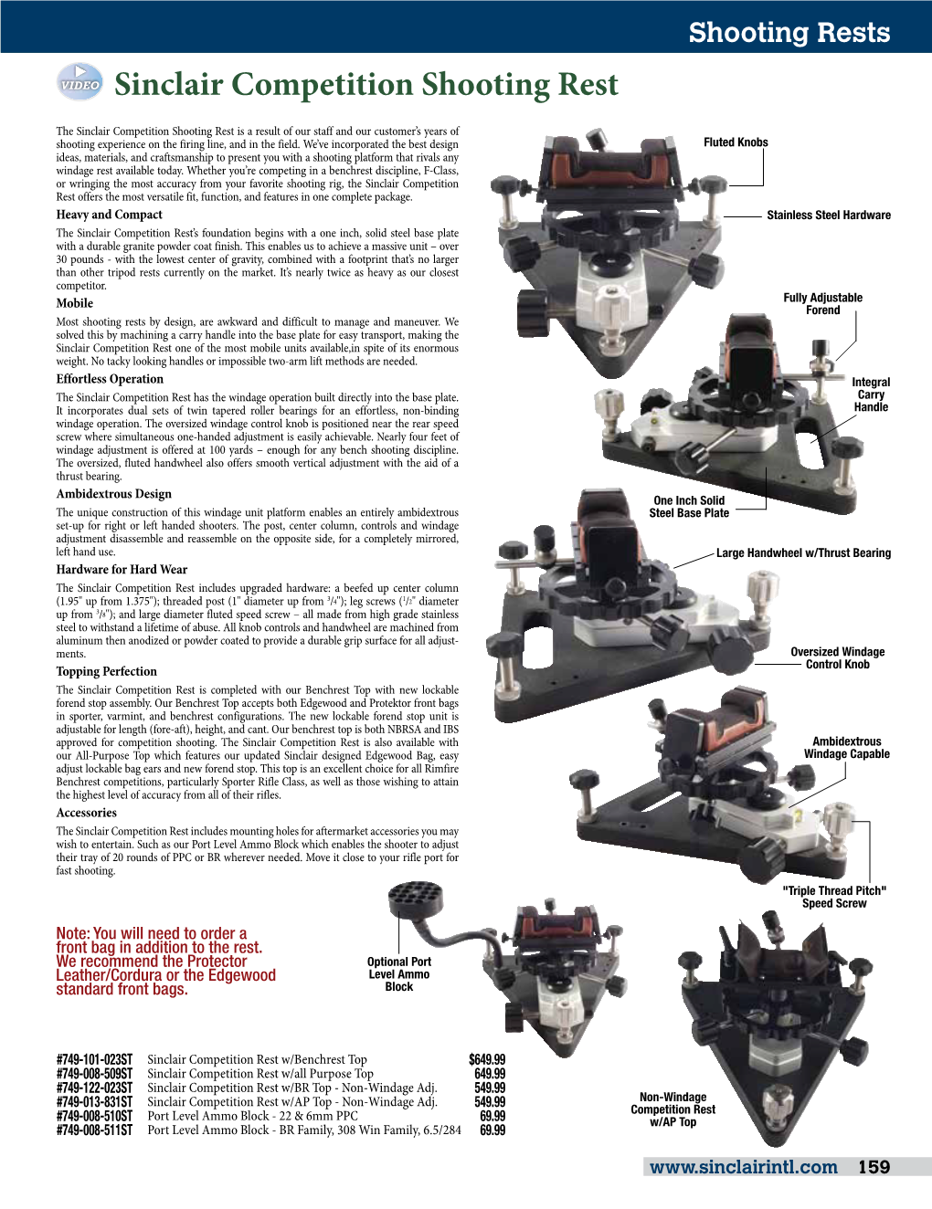 Sinclair Competition Shooting Rest