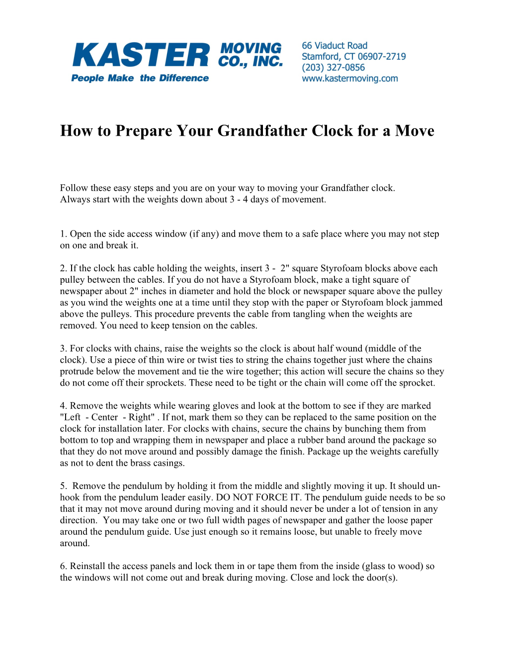 How to Prepare Your Grandfather Clock for a Move