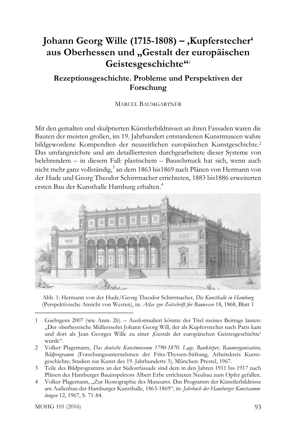 Johann Georg Wille (1715-1808) – ‚Kupferstecher‘ Aus Oberhessen Und „Gestalt Der Europäischen Geistesgeschichte“1 Rezeptionsgeschichte