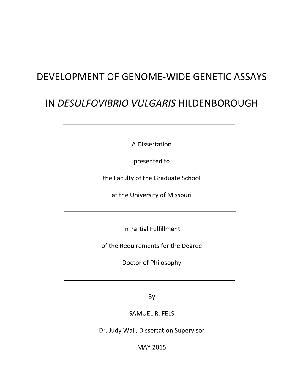 Development of Genome-Wide Genetic Assays In