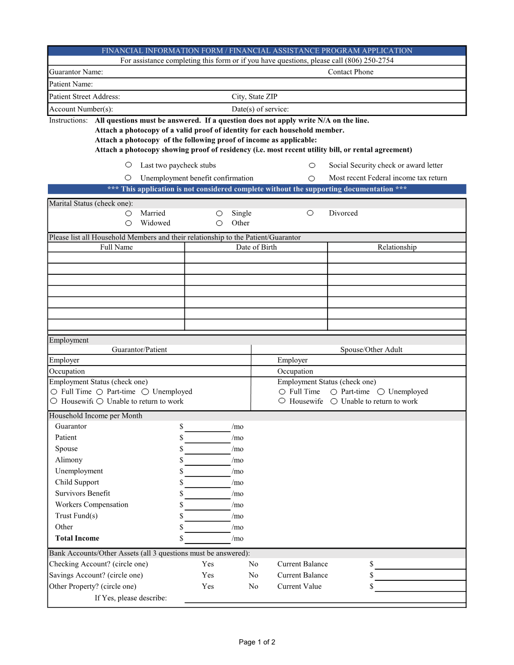 Guarantor Name: Contact Phone Instructions: Unemployment Benefit