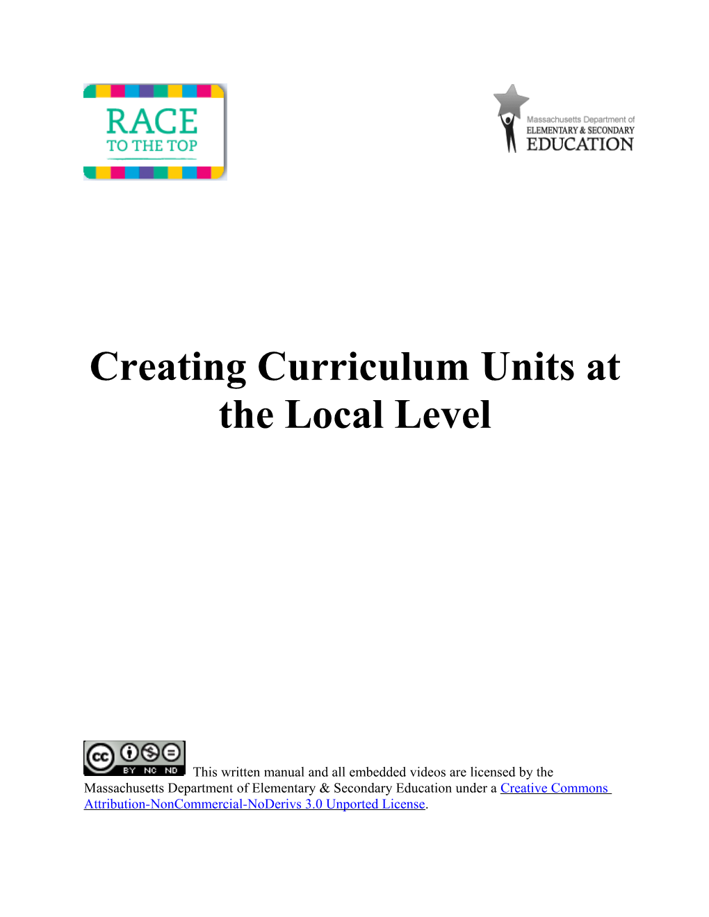 Creating Model Curriculum Units--Model Curriculum Unit