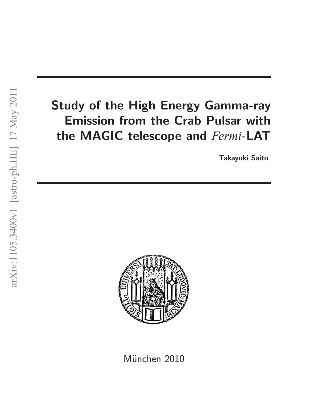 Study of the High Energy Gamma-Ray Emission from the Crab Pulsar with the MAGIC Telescope and Fermi-LAT