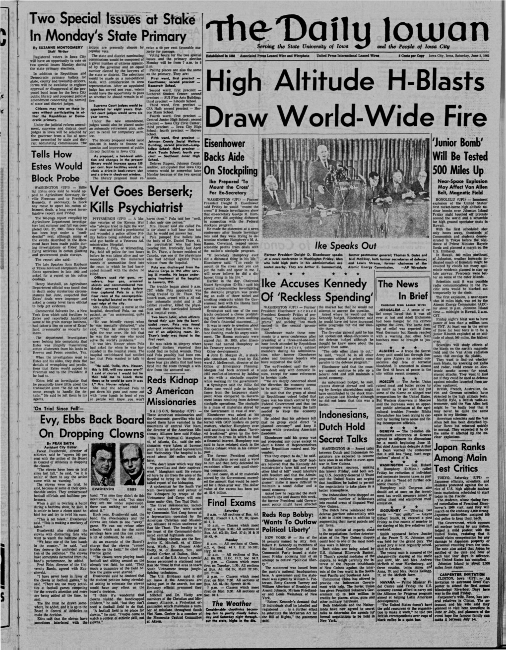 Daily Iowan (Iowa City, Iowa), 1962-06-02