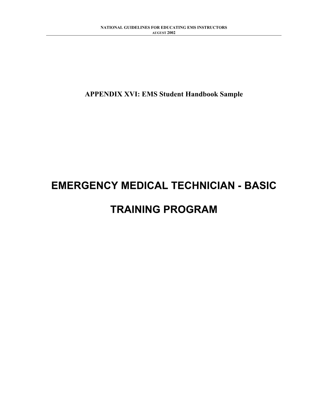 EMT-Basic Training Program