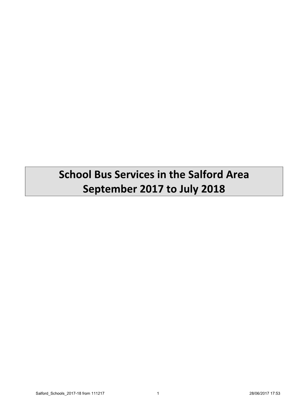 School Bus Services in the Trafford Area