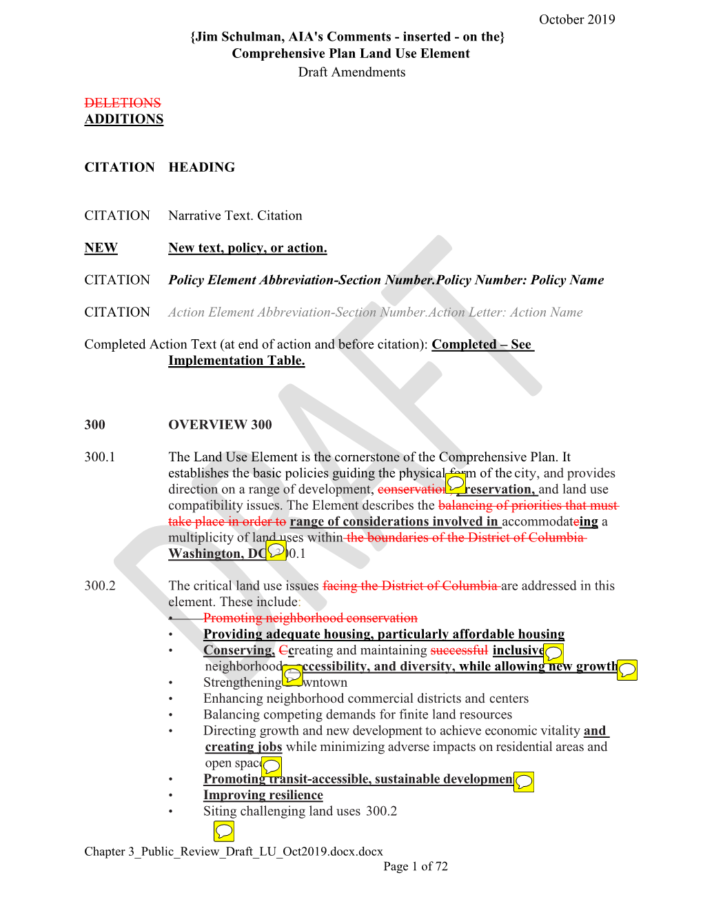 Comprehensive Plan Land Use Element October 2019 Draft