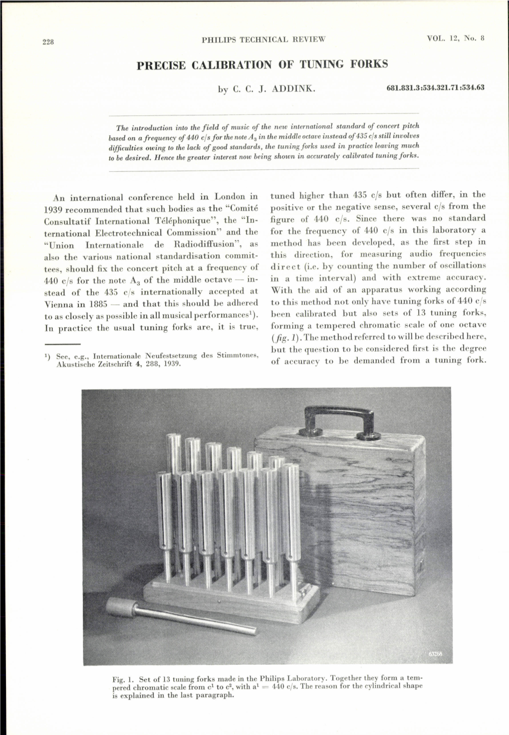 Precise Calibration of Tuning Forks