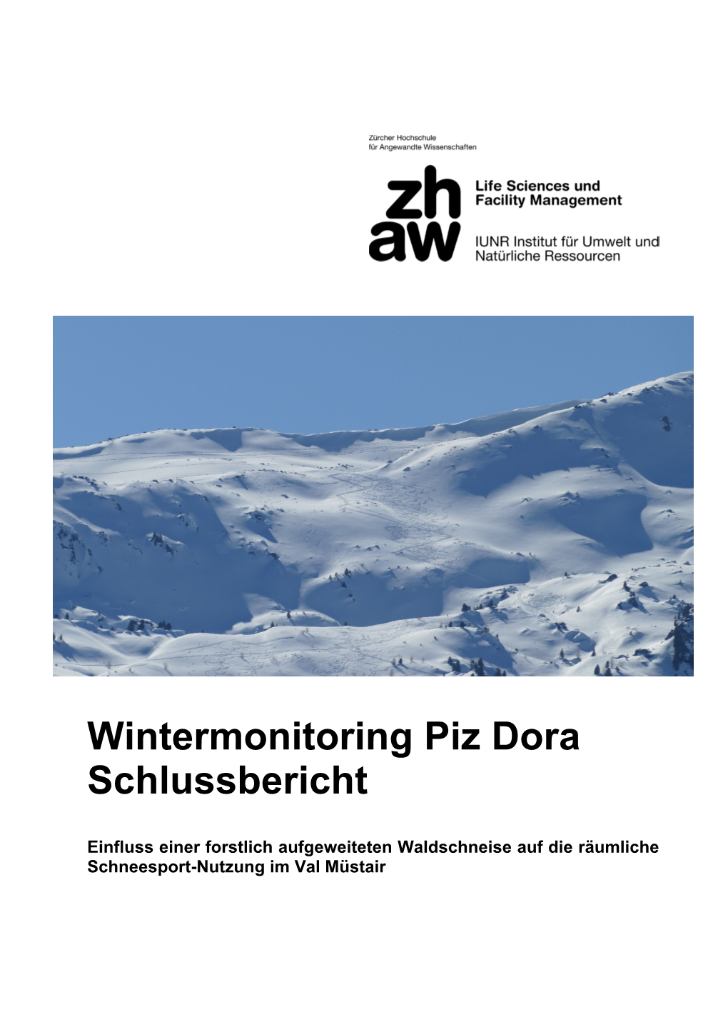 ZHAW Schlussbericht 2021 Besuchermonitoring Piz Dora 19/20