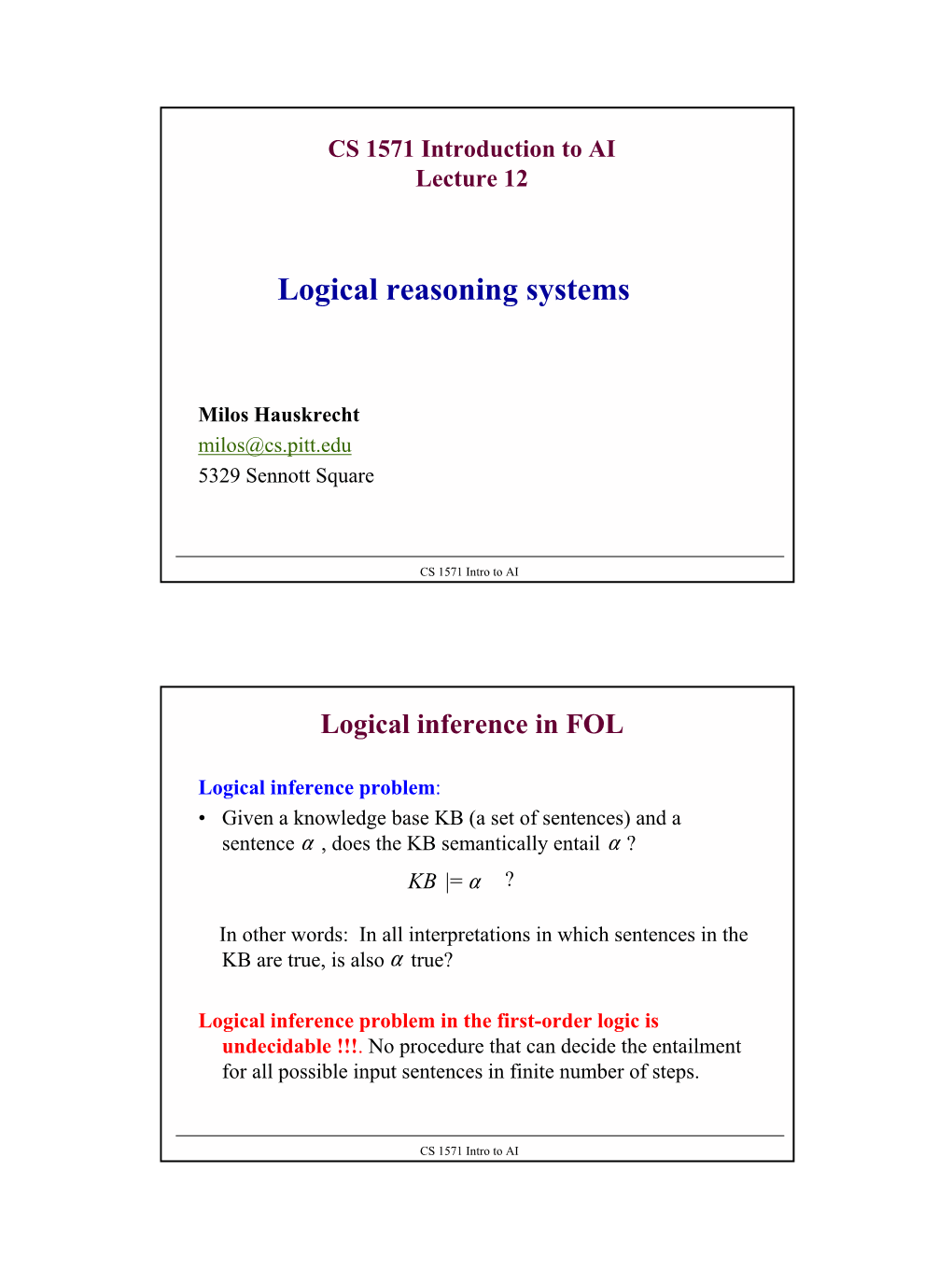 Logical Reasoning Systems