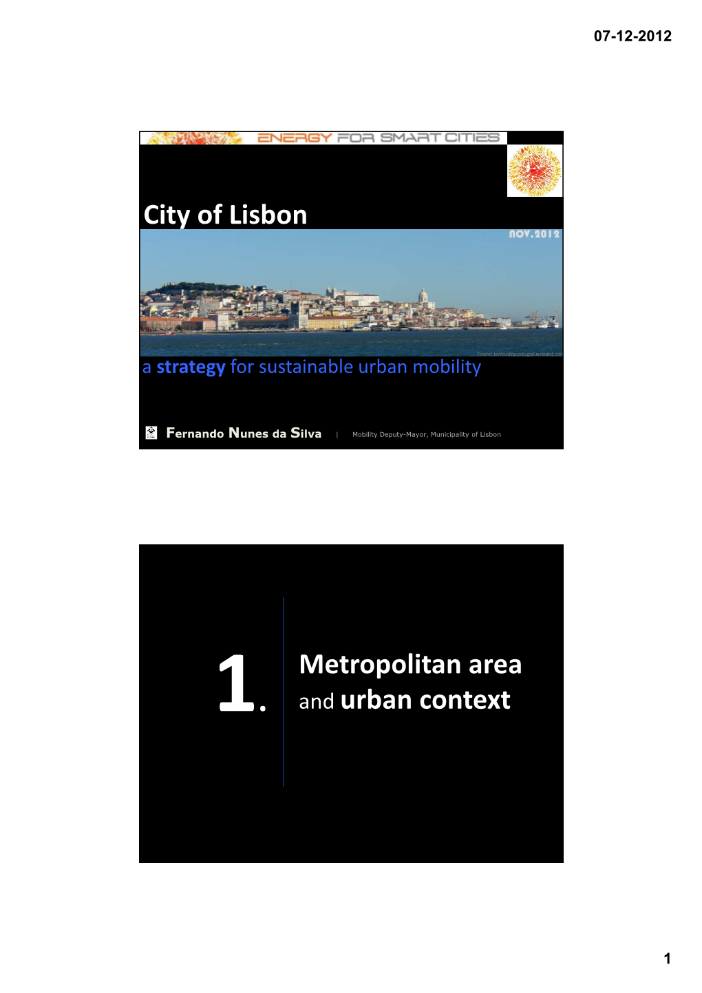 City of Lisbon Metropolitan Area and Urban Context