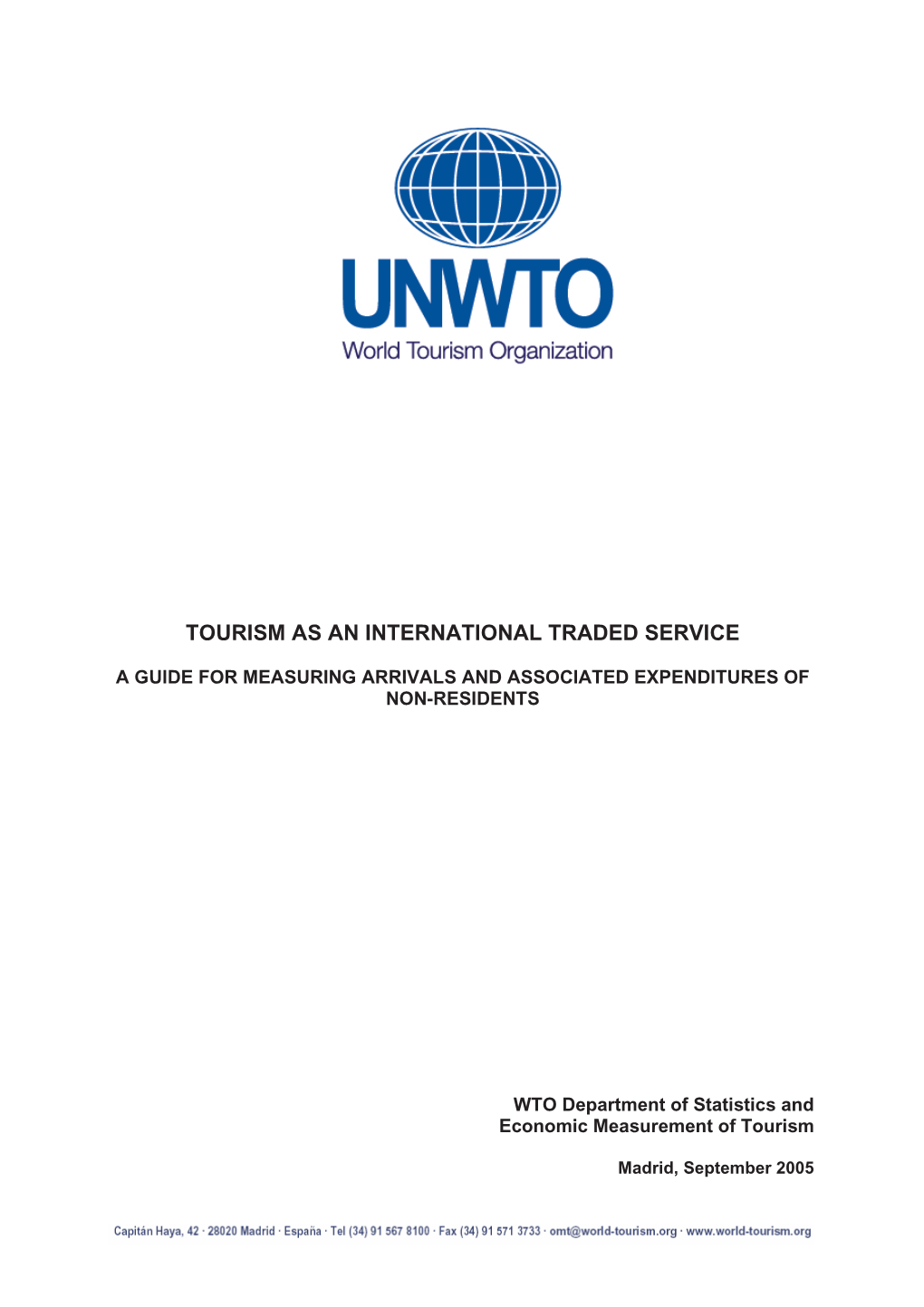 Tourism As an International Traded Service