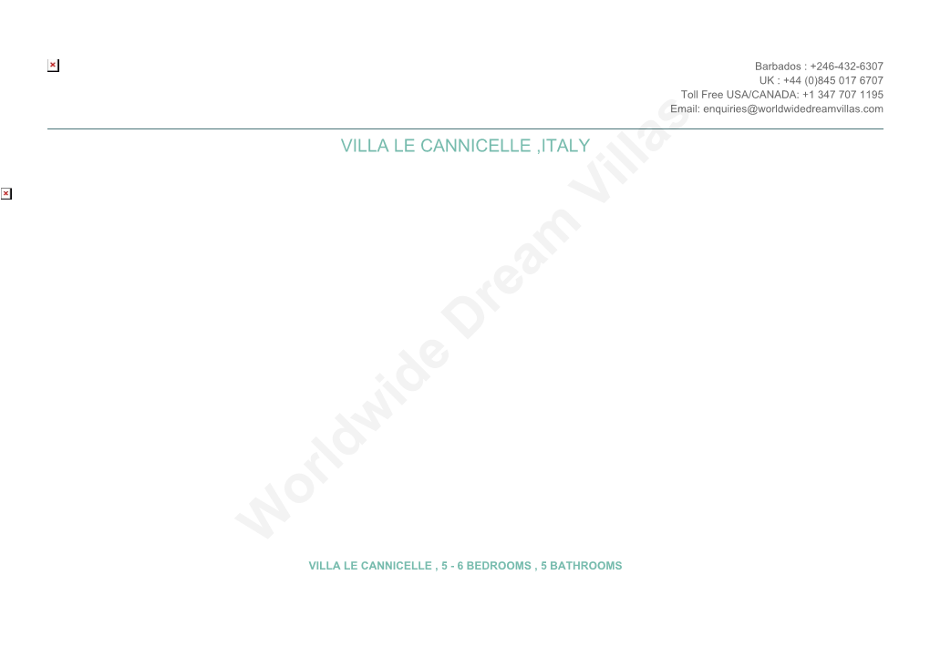 Worldwide Dream Villas VILLA LE CANNICELLE , 5 - 6 BEDROOMS , 5 BATHROOMS OVERVIEW