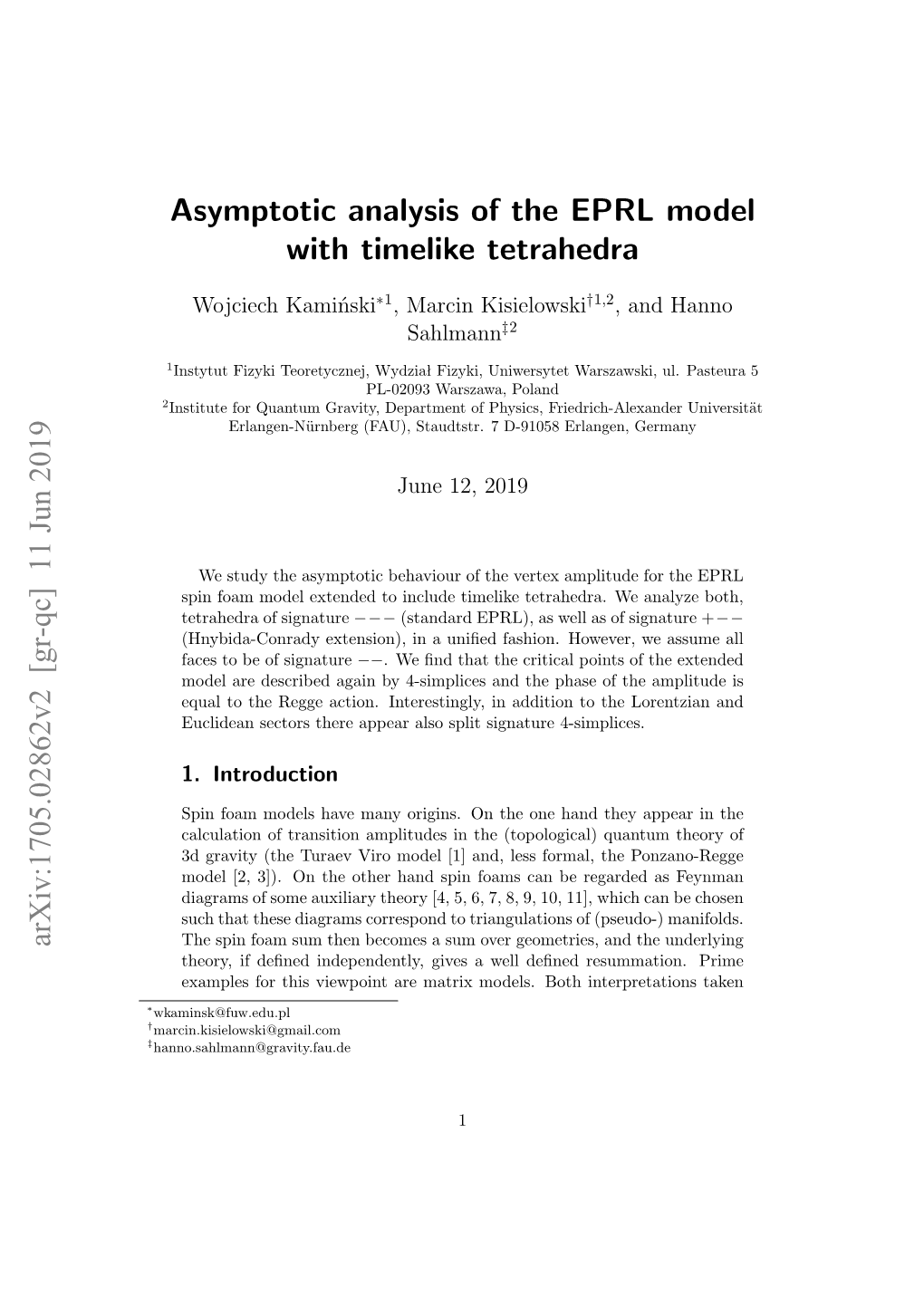 Asymptotic Analysis of the EPRL Model with Timelike Tetrahedra