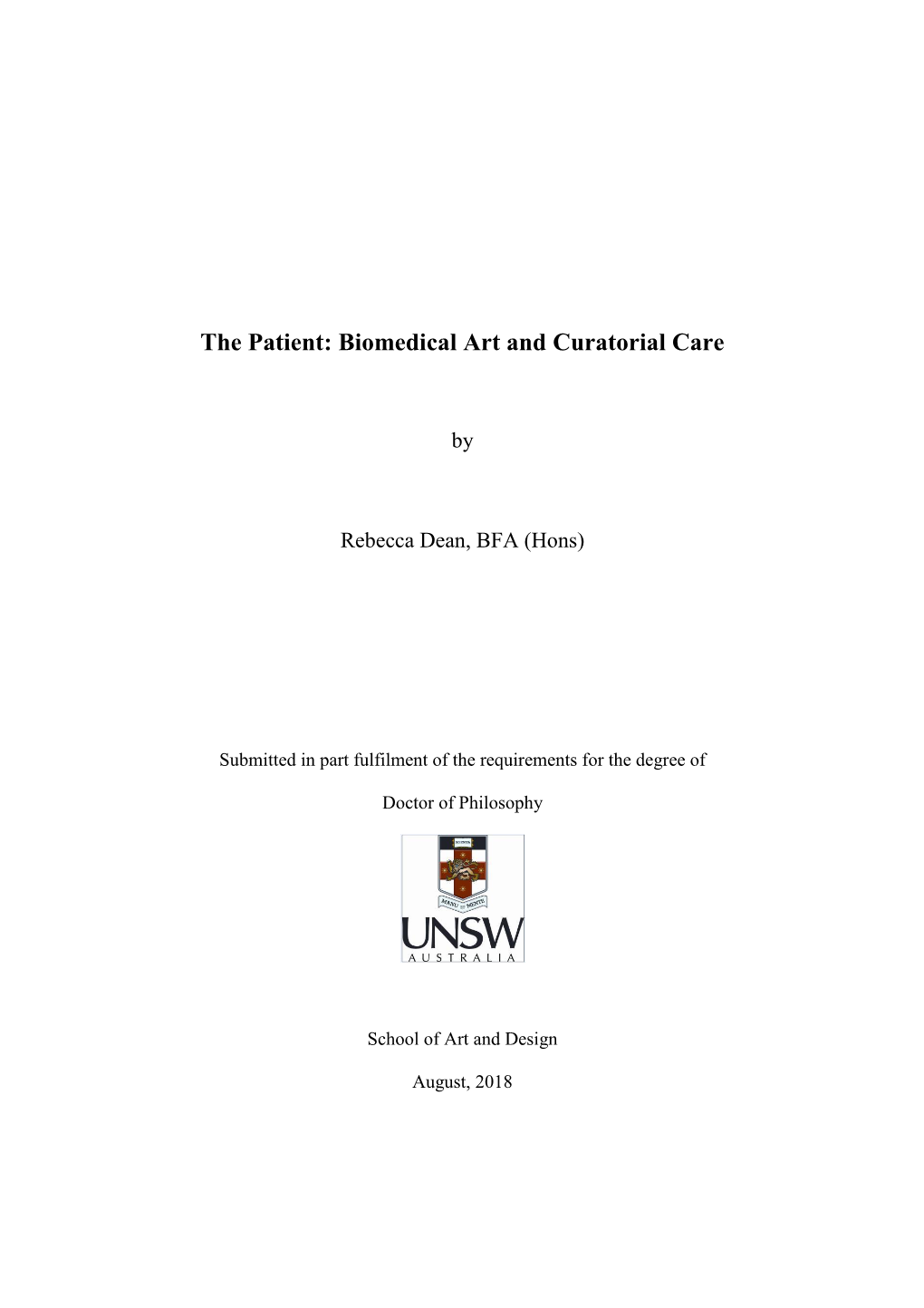 Biomedical Art and Curatorial Care