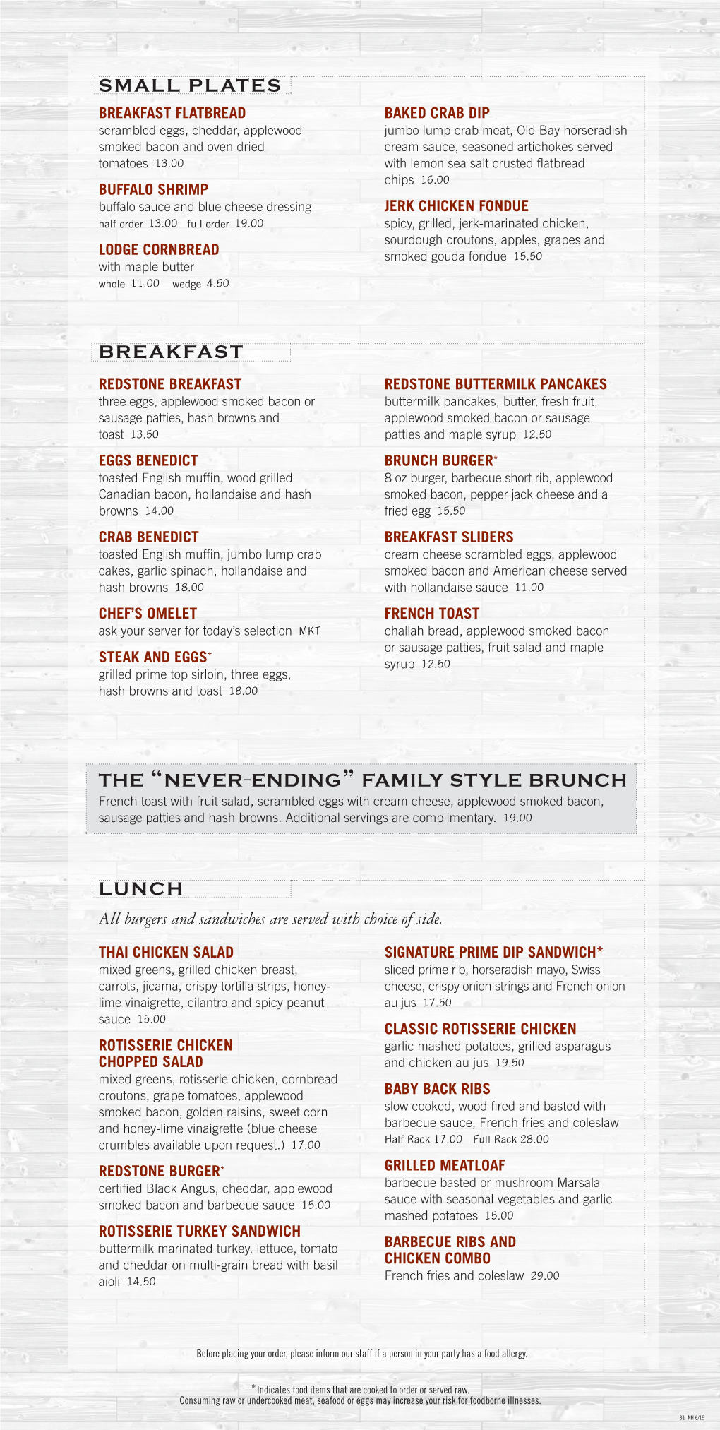 Family Style Brunch Small Plates Lunch Breakfast