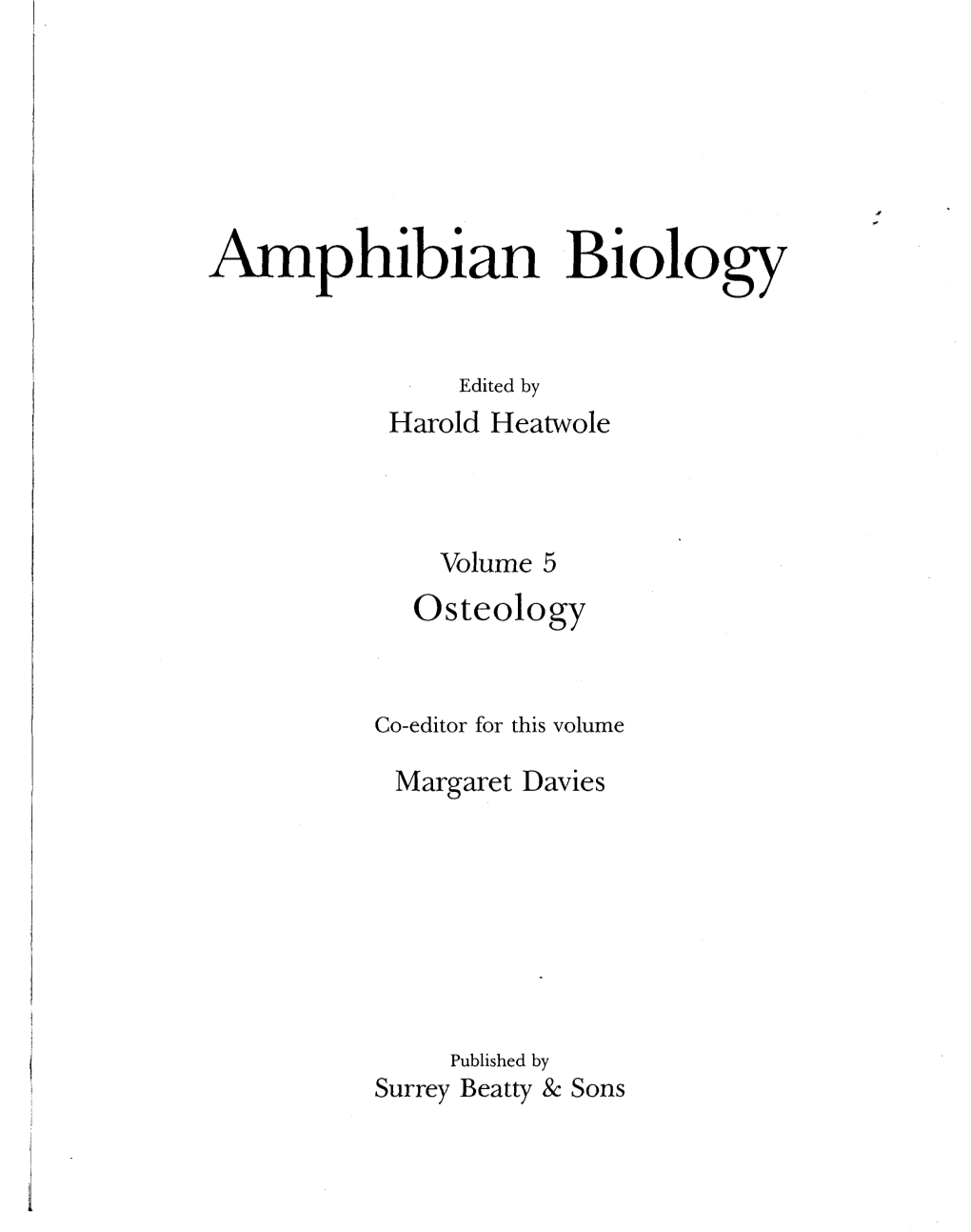 Amphibian Biology