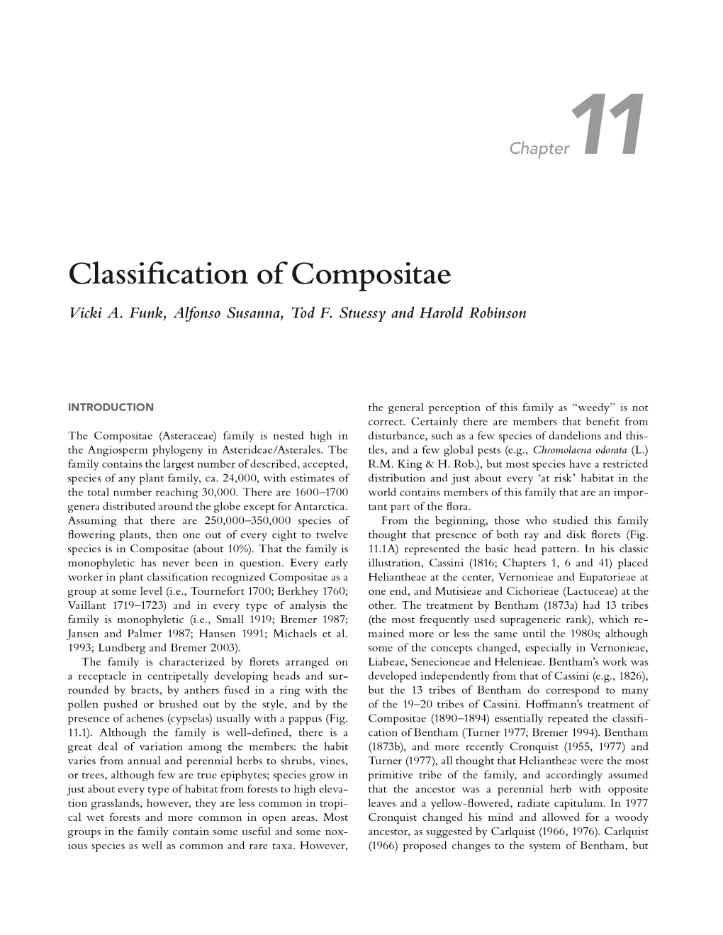 Classification of Compositae