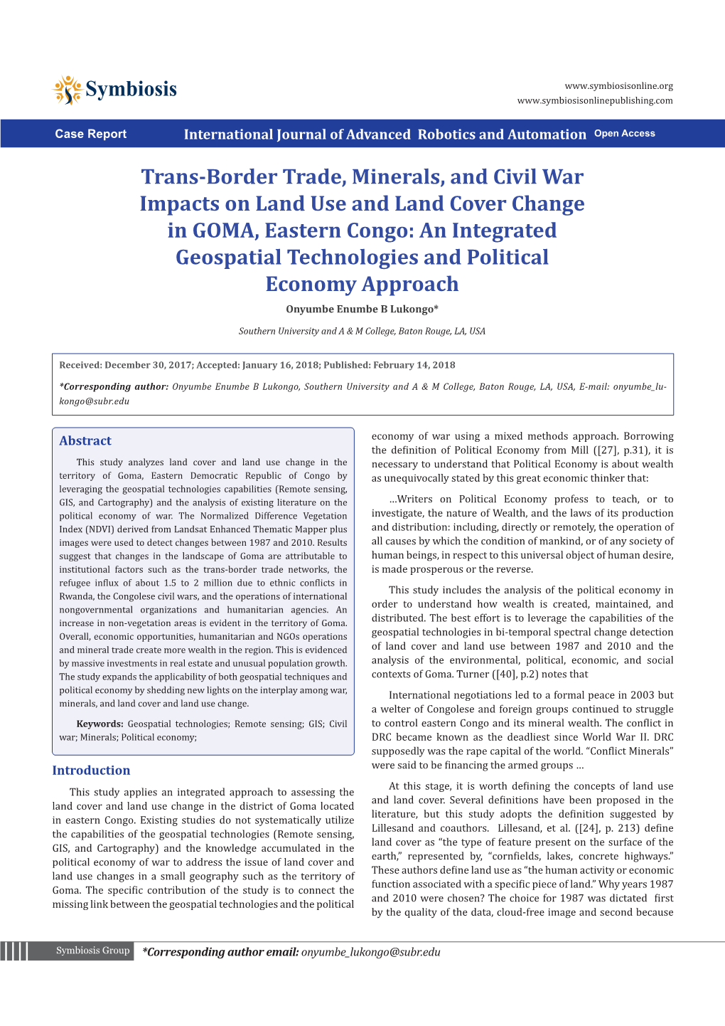 Trans-Border Trade, Minerals, and Civil War Impacts on Land Use And