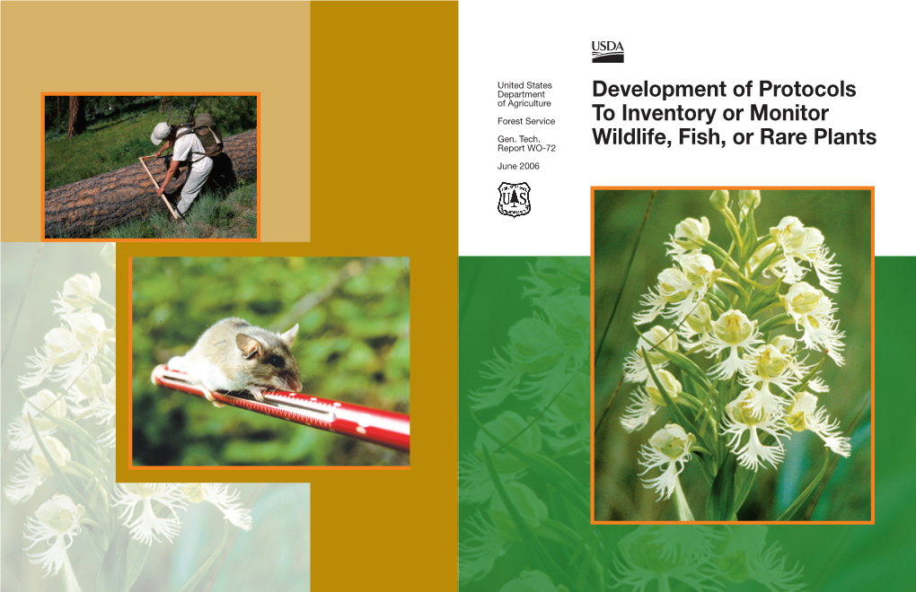 Development of Protocols to Inventory Or Monitor Wildlife, Fish, Or Rare Plants