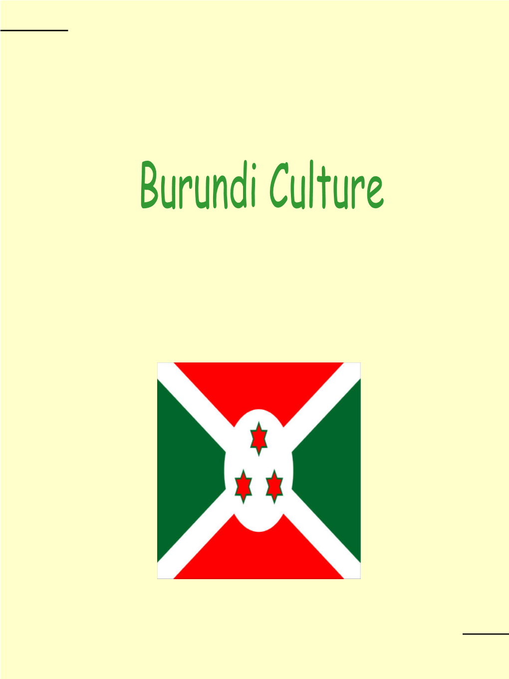 Burundi Culture *Burundi Map