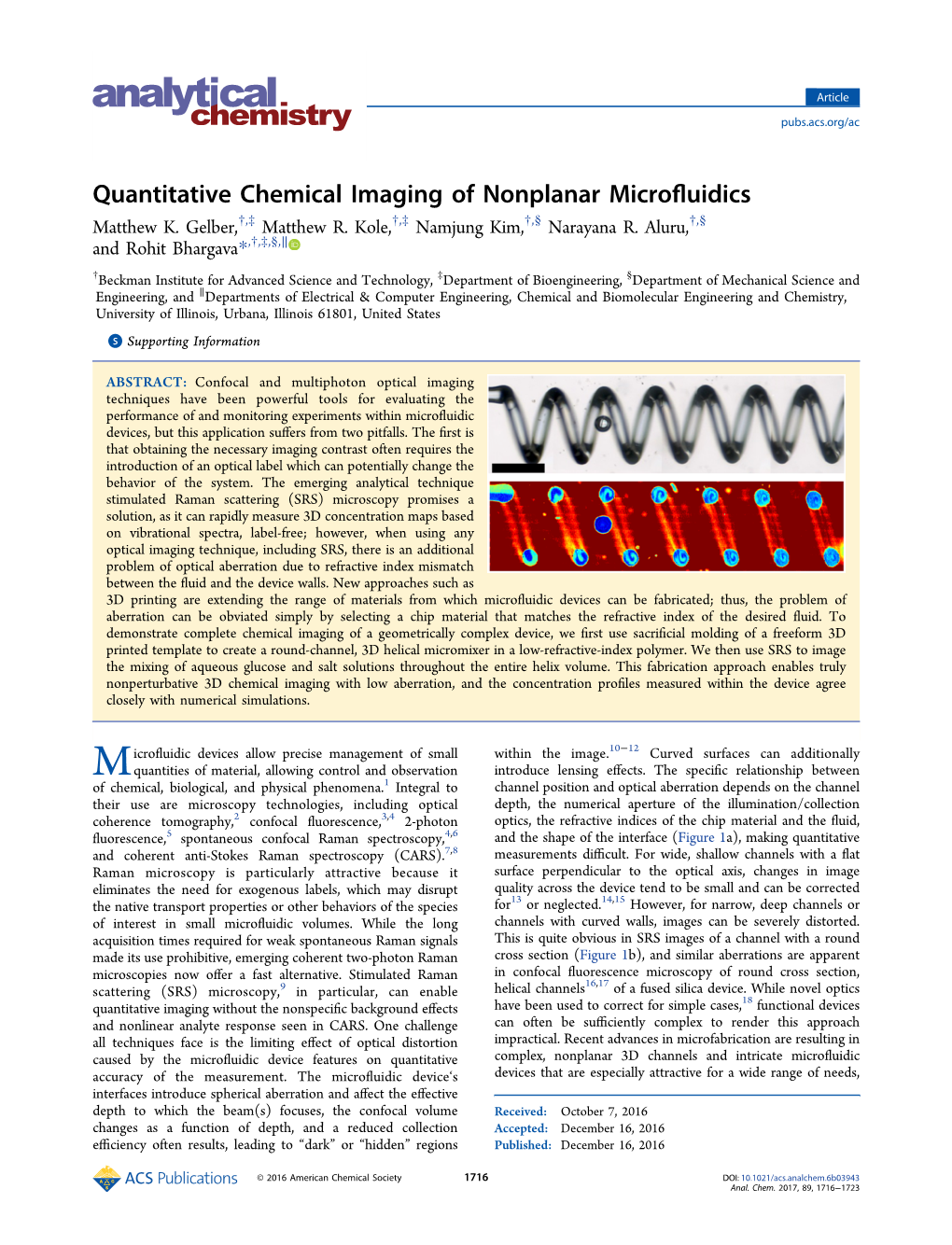 Quantitative Chemical Imaging of Nonplanar Microfluidics