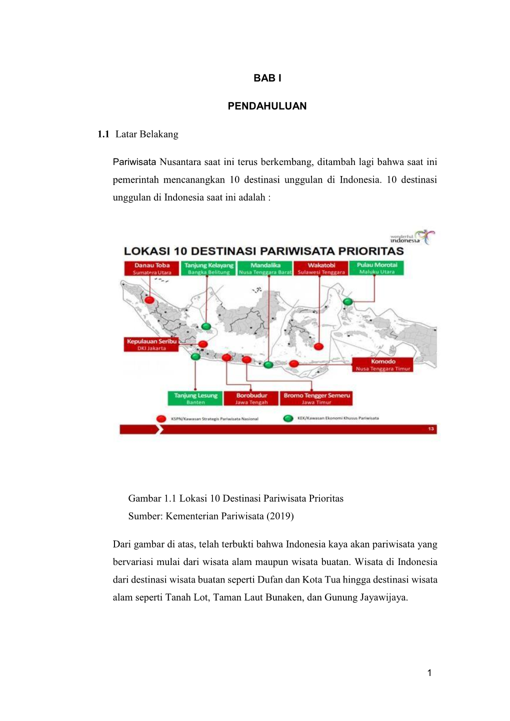 BAB I PENDAHULUAN 1.1 Latar Belakang Pariwisata Nusantara