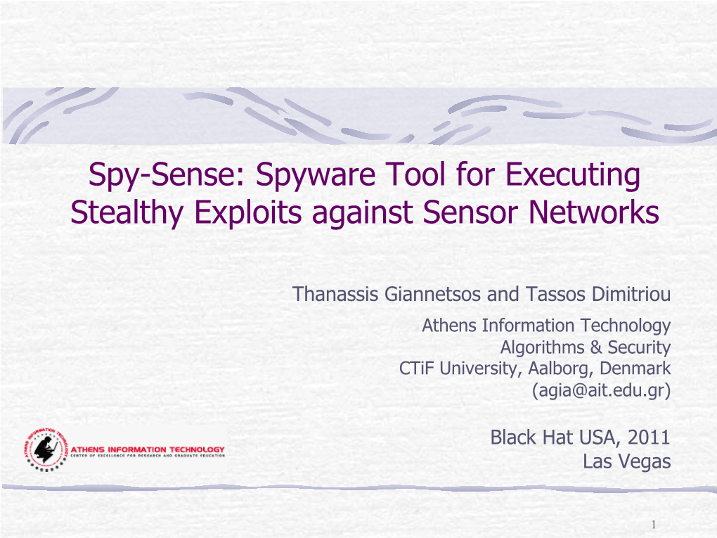 Spy-Sense: Spyware Tool for Executing Stealthy Exploits Against Sensor Networks